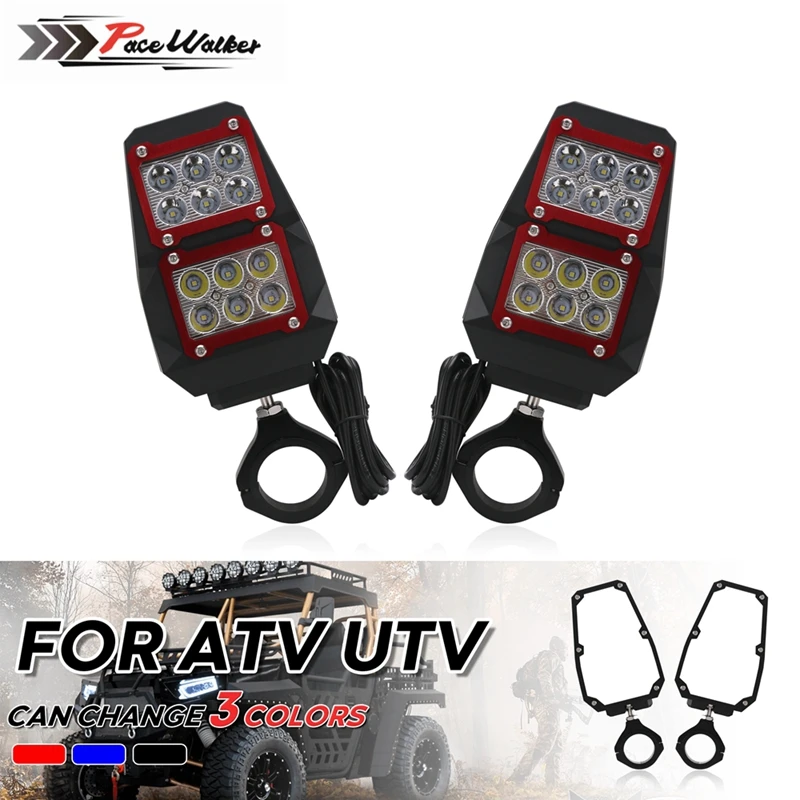 Мотоциклетный Светодиодный прожектор CNC 1,7" UTV/ATV для Yamaha Rhino 1,75" UTV SXS рулонная клетка заднего вида зеркала для Can-Am Commander 1000