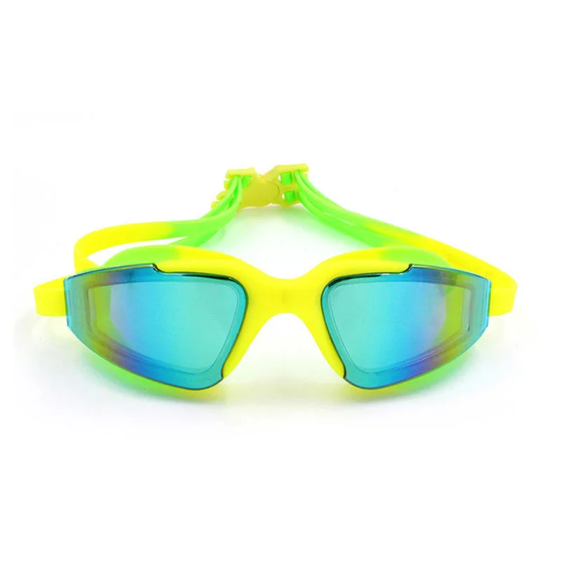 Очки для плавания для взрослых, женские противотуманные очки для плавания, Профессиональные Водонепроницаемые очки для плавания в бассейне, очки natacion, маска для дайвинга - Цвет: Green with Yellow