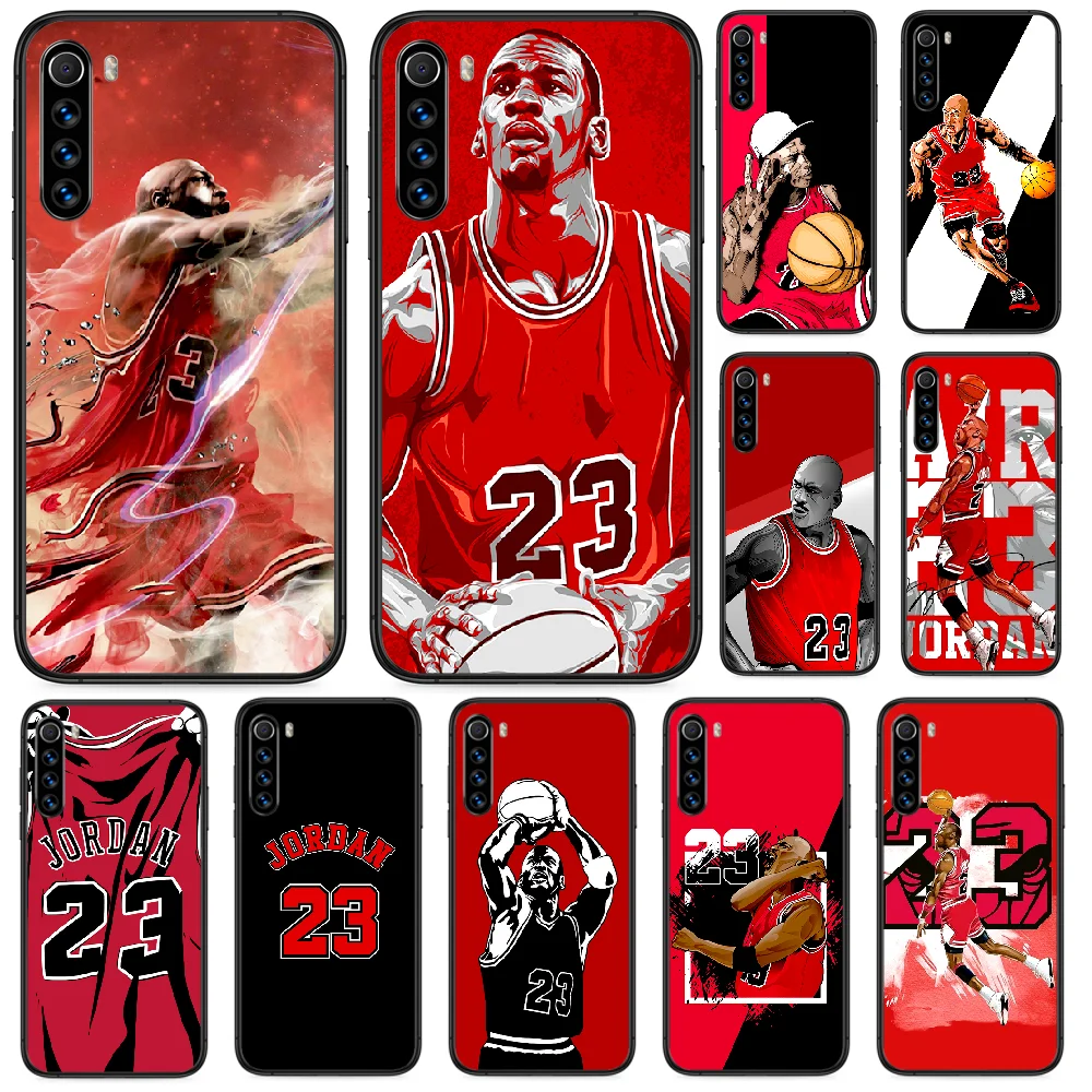 

Jordan 23 Basketball Phone case For Xiaomi Redmi Note 7 8 8T 9 9S 4X 7 7A 9A K30 Pro Ultra black hoesjes soft Etui tpu coque