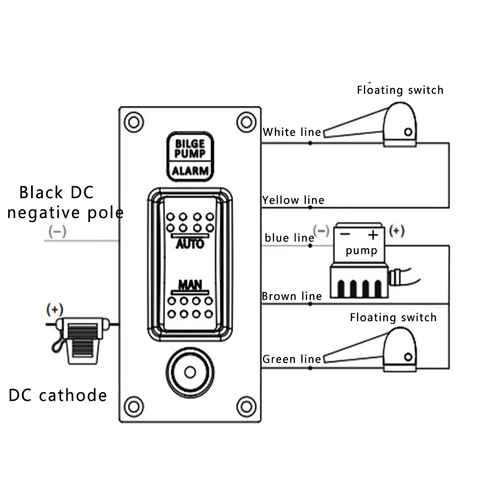 12 V-24 V переключатель Панель откачивающий насос 85db с сигнализацией, хорошее качество, электронный прочный Водонепроницаемый защитные двухслойные низкой Давление профессиональный