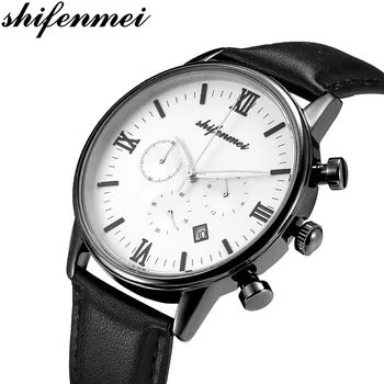 

Shifenmei Watches Mens 2019 Fashion Sport Watches Men Quartz Analog Date Clock Male Leather Military Waterproof Watch 1082L