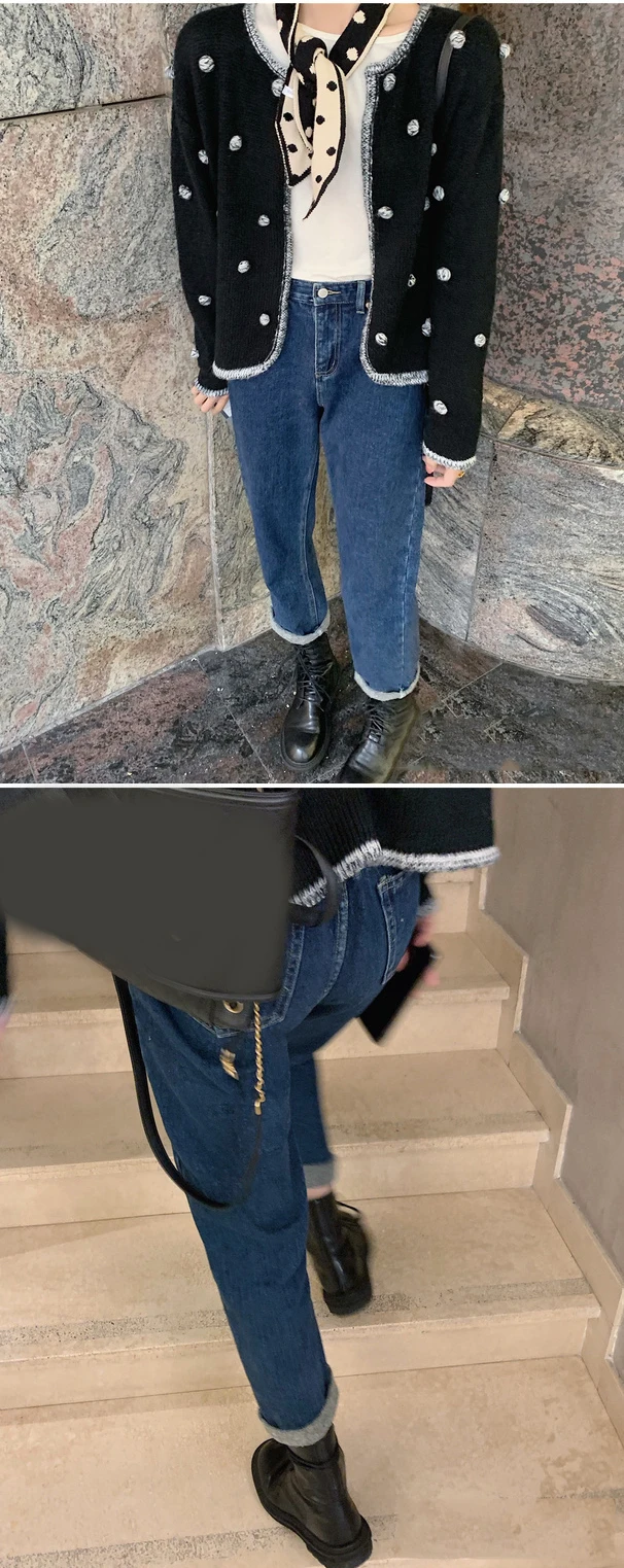 RICININA, женские джинсовые штаны, на молнии, с пуговицами, с карманами, однотонные, синие, свободные, узкие, джинсы, женские, с высокой талией, брюки для женщин, весна