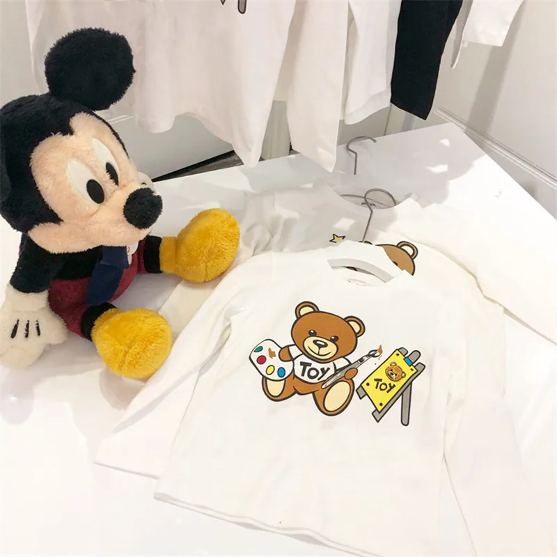 

Kids T Shirts For Girls 2019 autumn Cartoon Print Long Sleeve Top Tees Baby Cotton Tshirts Boys Girls Boys T Shirts