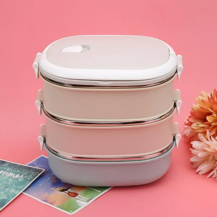 Bento Box из нержавеющей стали трехслойный портативный термоизоляционный Ланч-бокс для сохранения пищи на открытом воздухе офисная коробка свежести