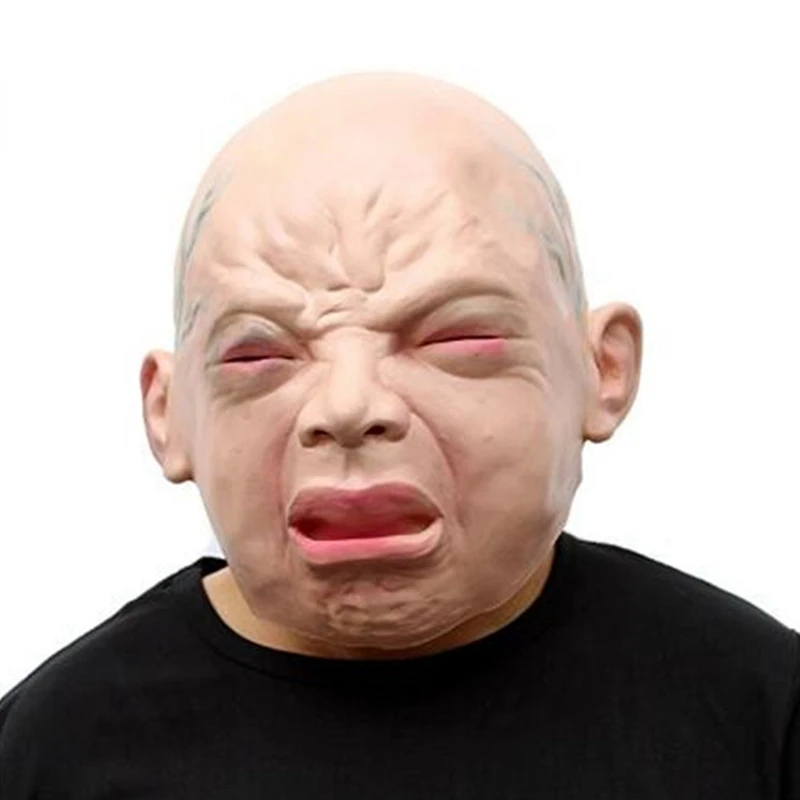 realistic crying baby mask full head crying face