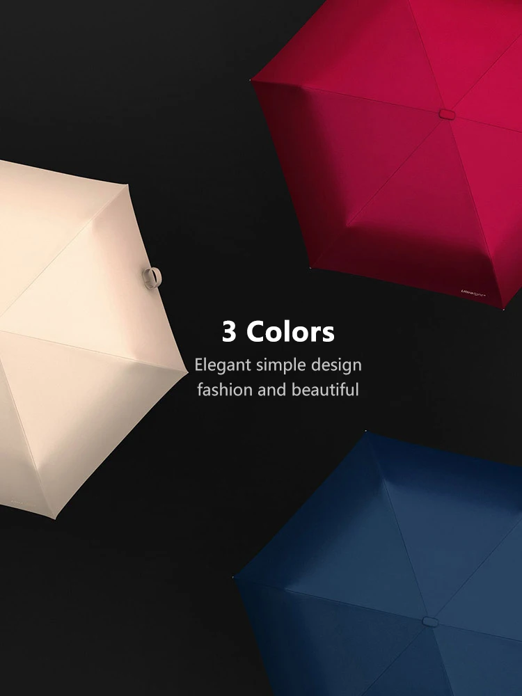 Xiaomi Flat Automatic Umbrella Rain Women Ultralight Travel Sun Umbrella Girls Anti UV Portable Folding Umbrellas 6 Ribs Parasol