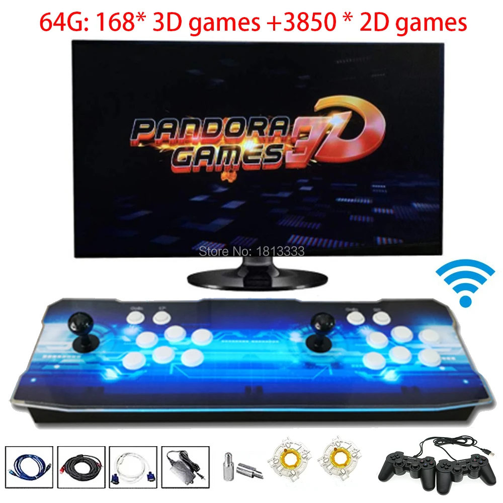 3D Pandora WIFI скачать игры 4018 в 1 игровая доска Ретро джойстик консоль PC/PS3 Аркада USB Joypad