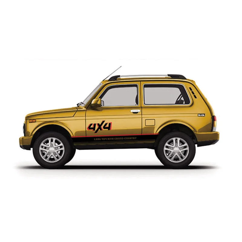 Yellow car Автомобильный Стайлинг, Спортивная Автомобильная Наклейка для Лада нива, городской Автомобильный кузов, спортивные наклейки, авто наклейки - Название цвета: Yellow car
