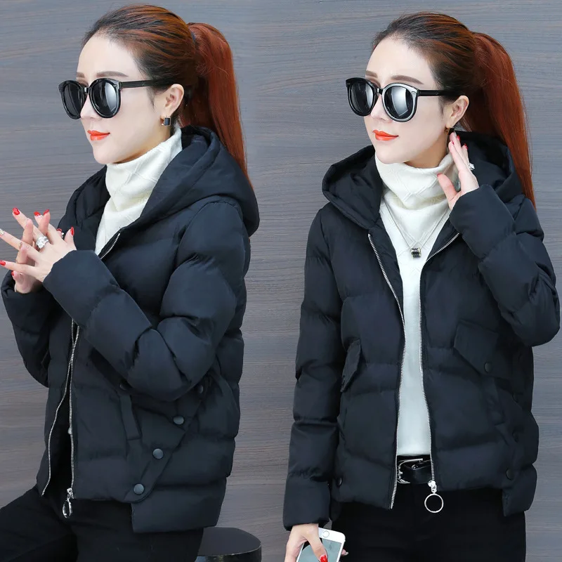 

Short down Jacket Cotton-padded Clothes Women's INS Thick Cotton-Padded Jacket 2019 New Style Korean-style Winter Coat down Coat