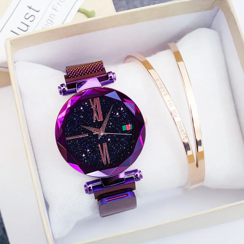 

Tik Tok Starry Sky Watch Female Student Korean Version of The Simple Fashion Trend Casual Elegant Female Watch