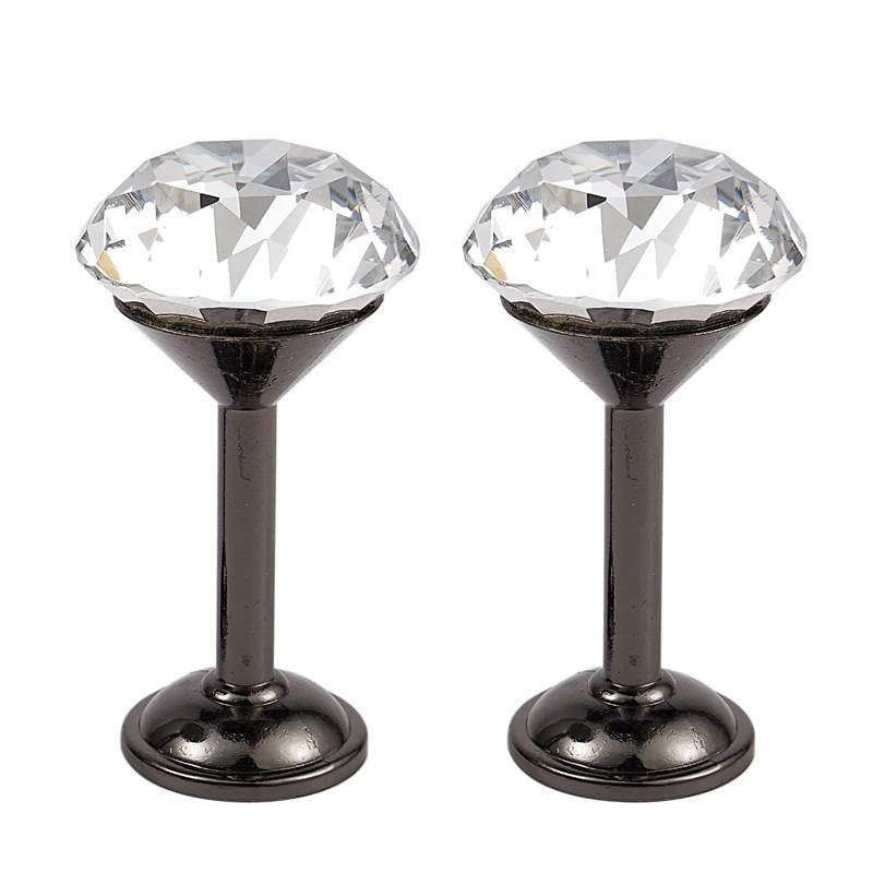 2x Crystal Curtain Drapery Hold Holder Tie Back Wall Hanger Black