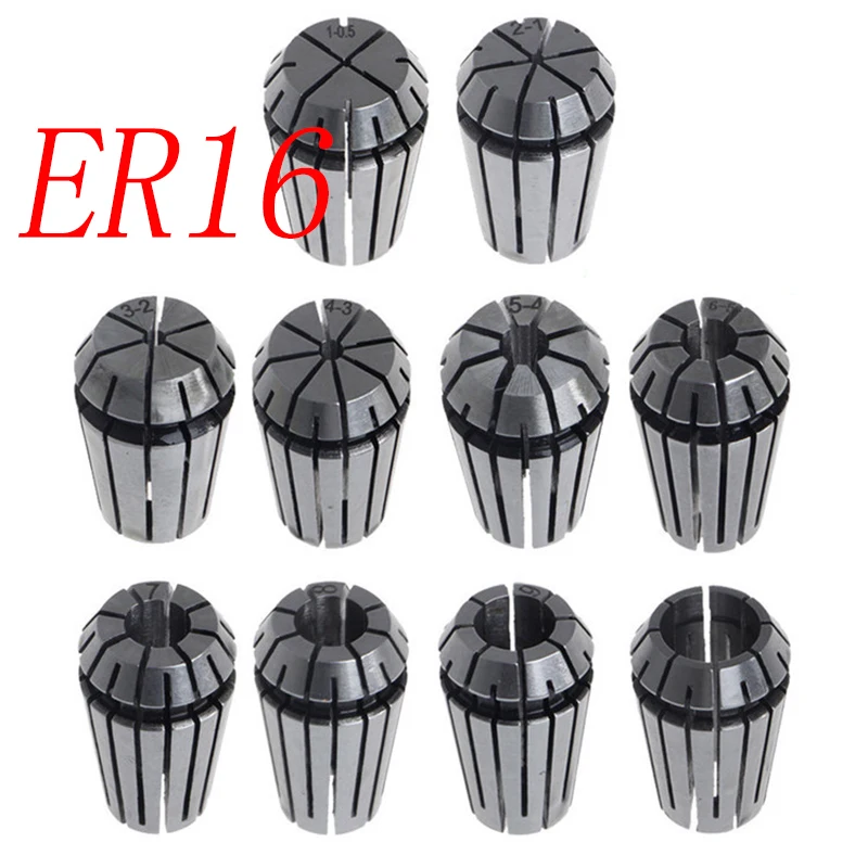 1pcs ER16 1-10MM  1 2 3 4 5 6 7 8 9 10Spring Collet Set For CNC Engraving Machine Lathe Mill Tool