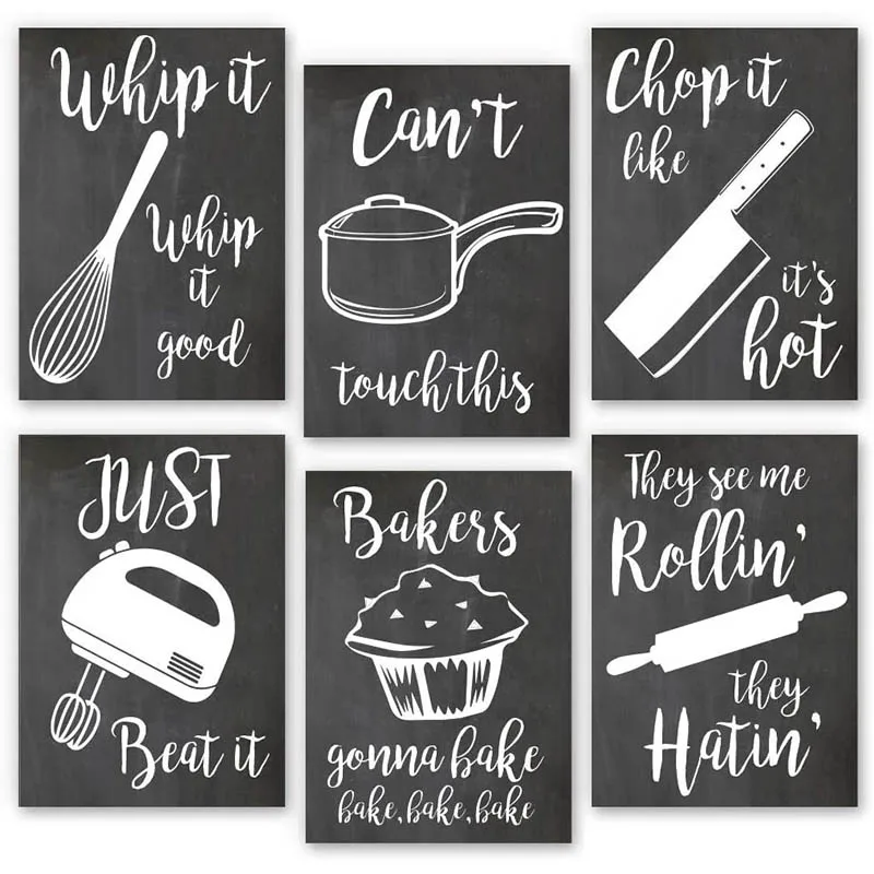 Baking Print Set Funny Kitchen Print Set Kitchen Puns 