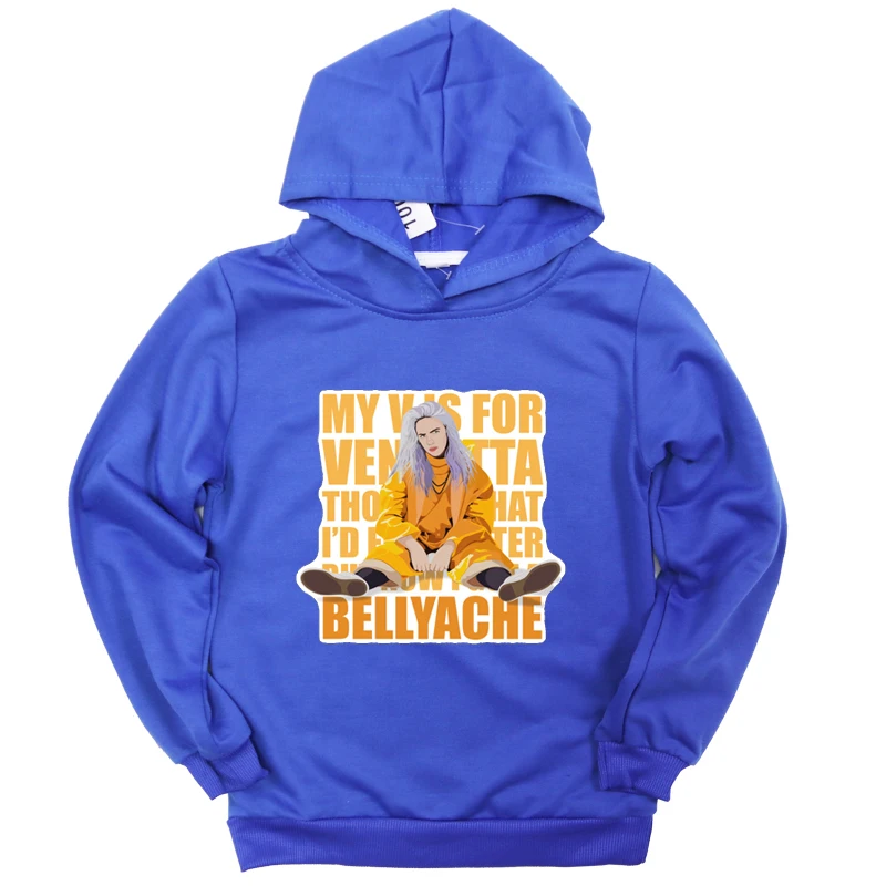 Hoodies 20 Толстовки с капюшоном для маленьких мальчиков и девочек, новая Толстовка с принтом Билли эйлиш для подростков, детский хлопковый повседневный спортивный свитер на весну и осень, одежда - Цвет: Hoodies 20