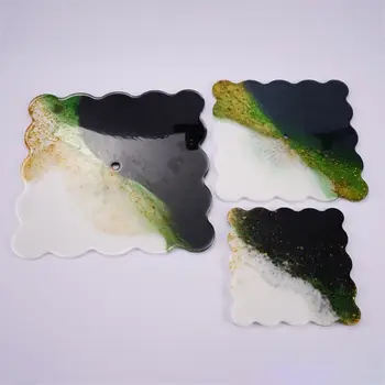 

Crystal Epoxy Resin Mold Fruit Tray Casting Silicone Mould DIY Craft Making Tool X4YA