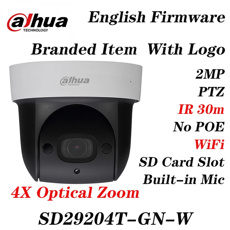

Dahua Original English SD29204T-GN-W replace DH-SD29204S-GN-W Wifi IP 2MP Mic PTZ dome 4X wireless camera Zoom SD29204T-GN