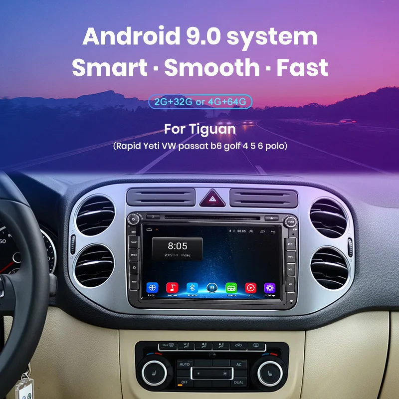 Junsun 4G+ 64G Android 9,0 CarPlay DSP для Volkswagen/VW/Passat b7/POLO/GOLF 5 6 автомобильный Радио мультимедийный плеер gps 2 din DVD