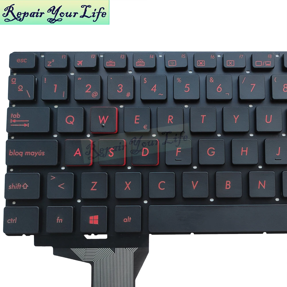 Notebook Teclado Espanhol para Asus Rog Gl552 Gl552vl Gl552v Gl752 Gl752vm vl vw G551 Zx50 sp es Substituição do Portátil Teclados Novo - Imagem 5