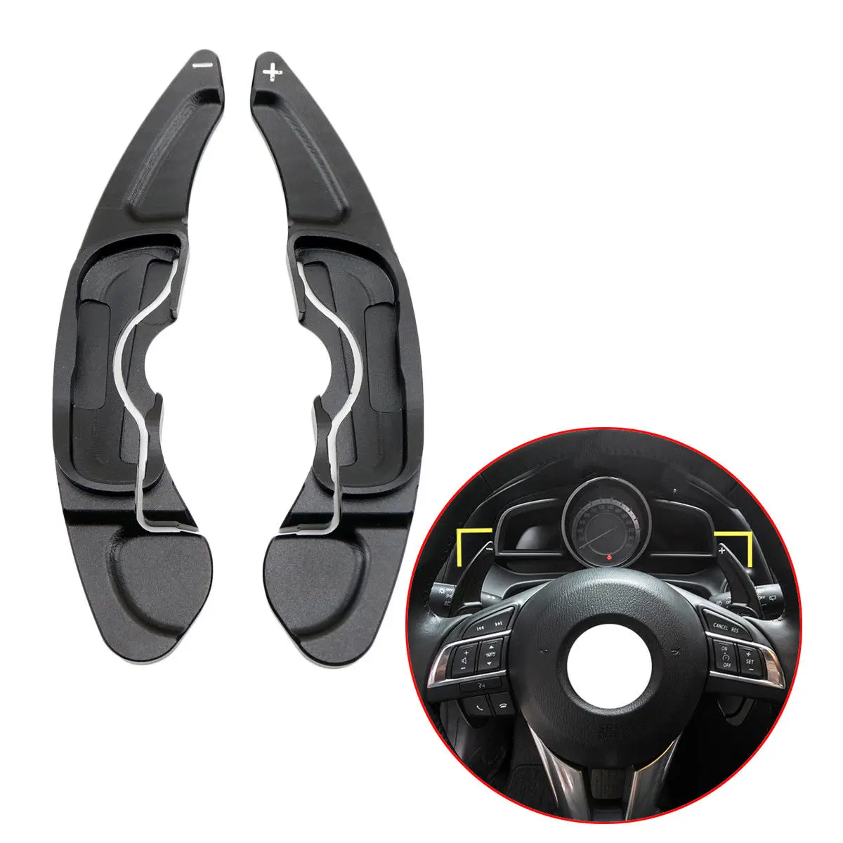 Alloy Steering Wheel Shift Paddle Shifter Extension Fit For Mazda 3 6