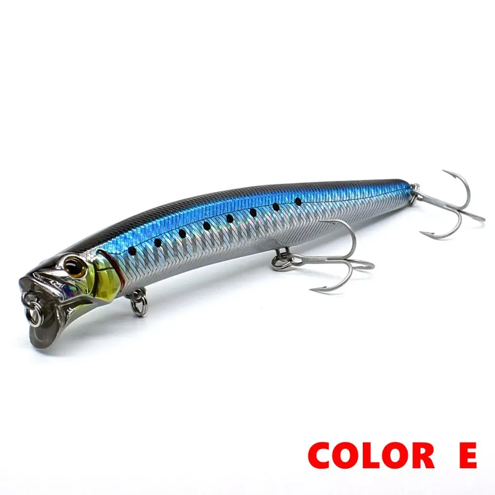 AOCLU lure wobblers 13cm 21g Hard Bait Minnow Floating Popper fishing lure With Magnet Bass Fresh 4# VMC hooks free shipping - Цвет: color E cq130