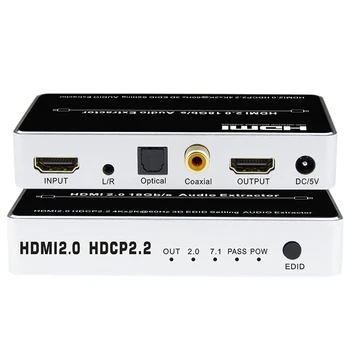 

HDMI 2.0 Audio Extractor 7.1Ch 4K 60Hz HDMI Switcher Audio Splitter 1X1 HDMI 5.1Ch HDMI Toslink Audio(EU Plug)