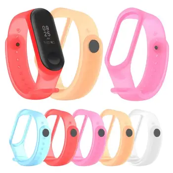 

6 Colors Transparent Smart Bracelet For Xiaomi Mi Band 3 4 Bracelet Strap Smart Sports TPU Wristband Strap Replacement Bracelet
