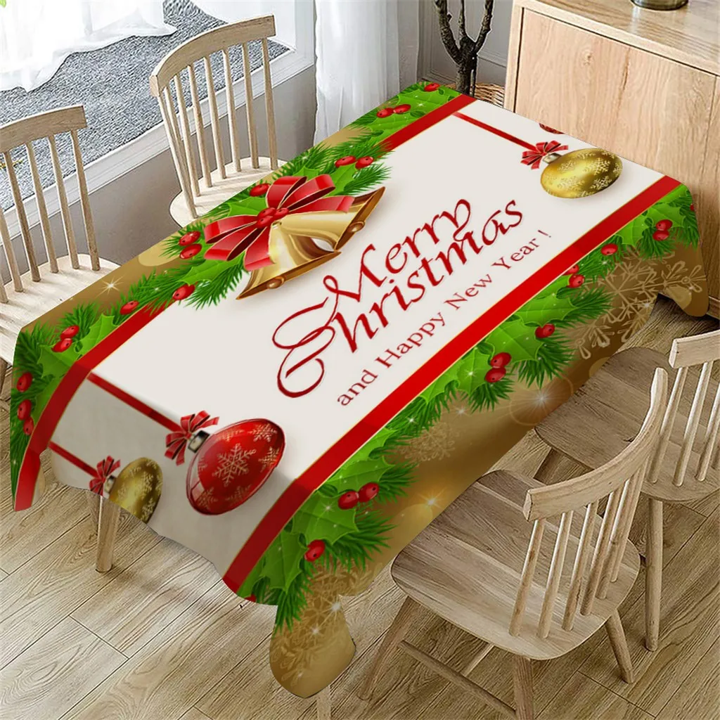 Рождественские украшения прямоугольная скатерть чайный столик крышка Обеденный домашний декор Новогодние украшения дом для Рождества