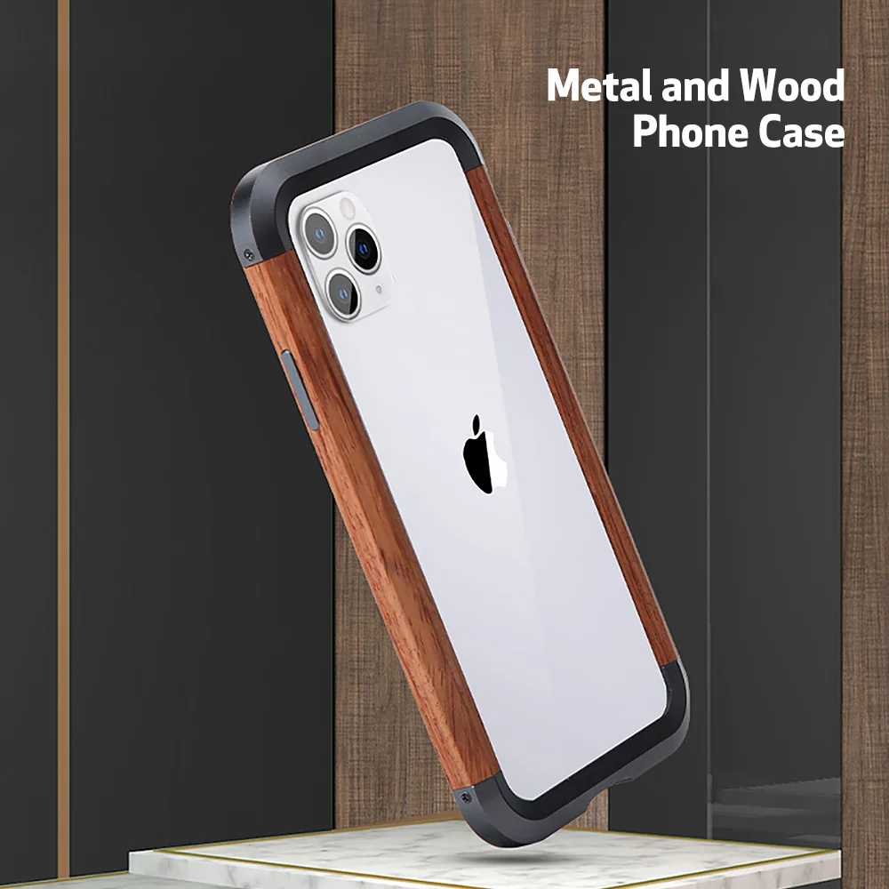 OATSBASF для iPhone 11 XR 11pro металлический защитный чехол с железной деревянной рамкой pro