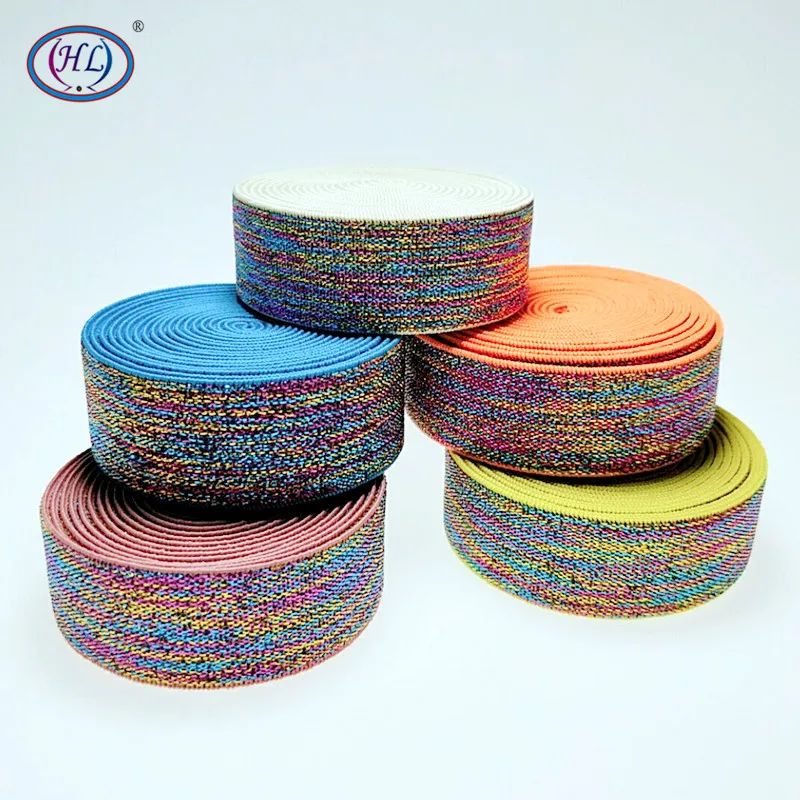 

HL 23MM 2 Meters/lot Colorful Hot Stamping Elastic Bands DIY Webbing Apparel Bags Sewing Accessories