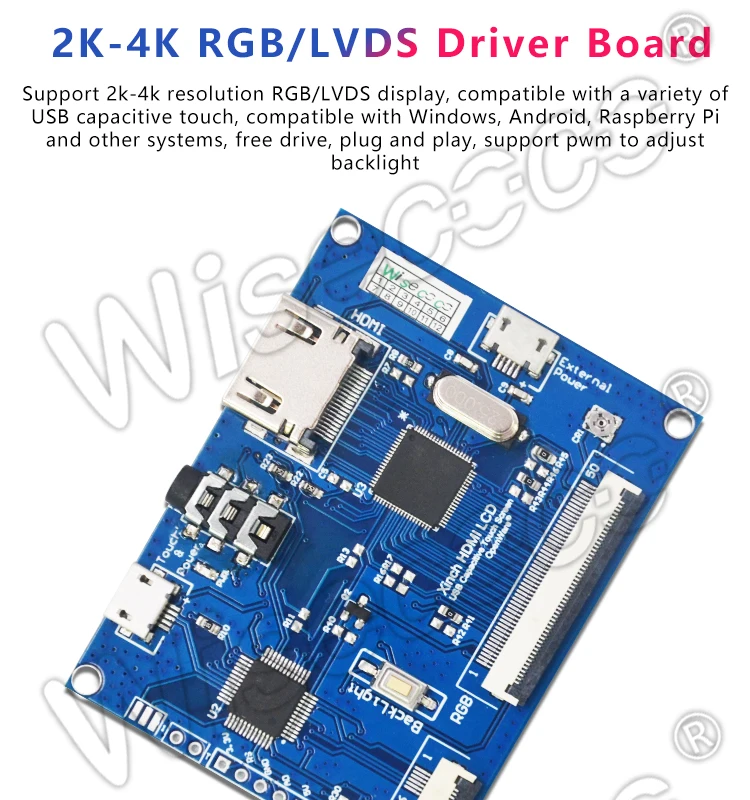 Wisecoco RGB LVDS USB HDMI аудио драйвер платы контроллер совместим с емкостным сенсорным экраном панели plug and play