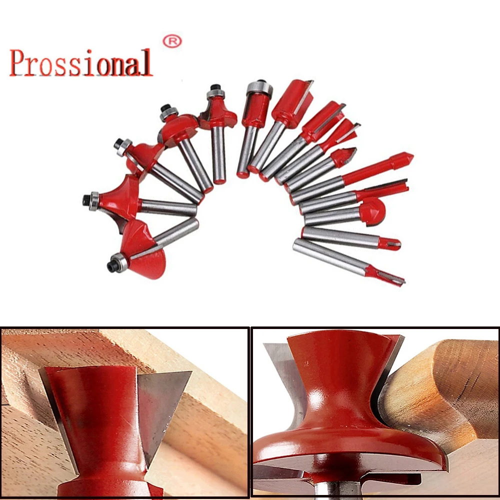 

Новинка 1/4 (6,3 мм) 15 шт. набор фрез по дереву с карбидным хвостовиком деревообрабатывающий резак Обрезка нож формовка фреза упаковка по дереву