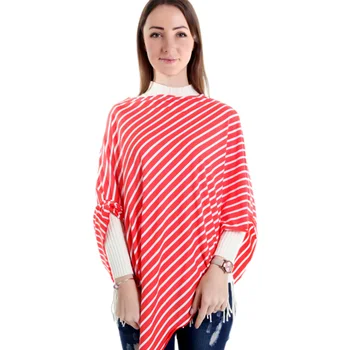

Mother Neck Nursing Cover Portable Stripe Pattern Breastfeeding Scarf Soft Stroller Cover for Travel Walking Outdoor