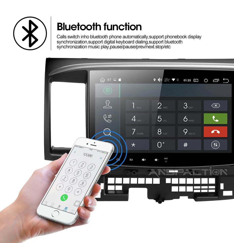 Excellent PX30 Android 9.0 Car DVD for MITSUBISHI LANCER 10.1 inch 2 DIN 3G/4G GPS radio video player with Capacitive 2007-2018 6