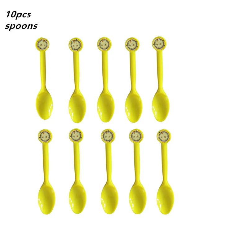 10pcs spoon Пчела кинематографическая тематика декор для вечеринки в честь Дня Рождения аций Шмель одноразовая посуда набор Дети День рождения декоративный для Бэйби шауэра поставки - Цвет: 10pcs spoon