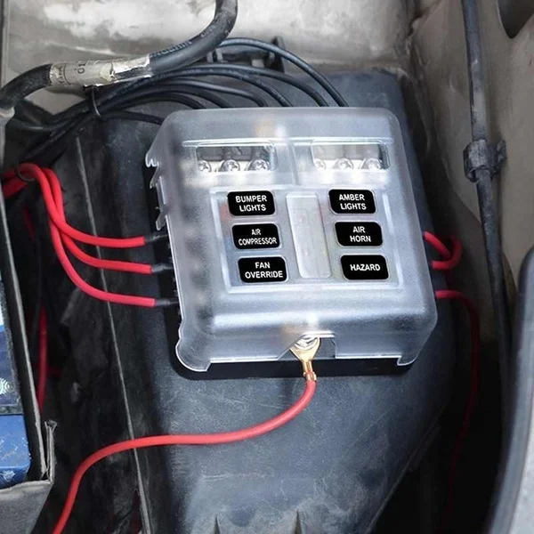 12v 32v Пластик крышка Держатель плавкого предохранителя M5 серьги-гвоздики со светодиодным индикатором светильник 6 Ways12 способы лезвие для авто лодка морской Trike
