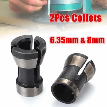 

2pcs 6.35mm 8mm Collet Chuck Engraving Trimming Machine Electric Router For Machinery Manufacturing Woodworking Cutter