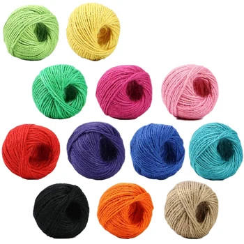 

12 Roll Natural Colorful Twine for Artworks Diy Crafts Gift Wrapping Twine Picture Display and Embellishments 2mmx50M