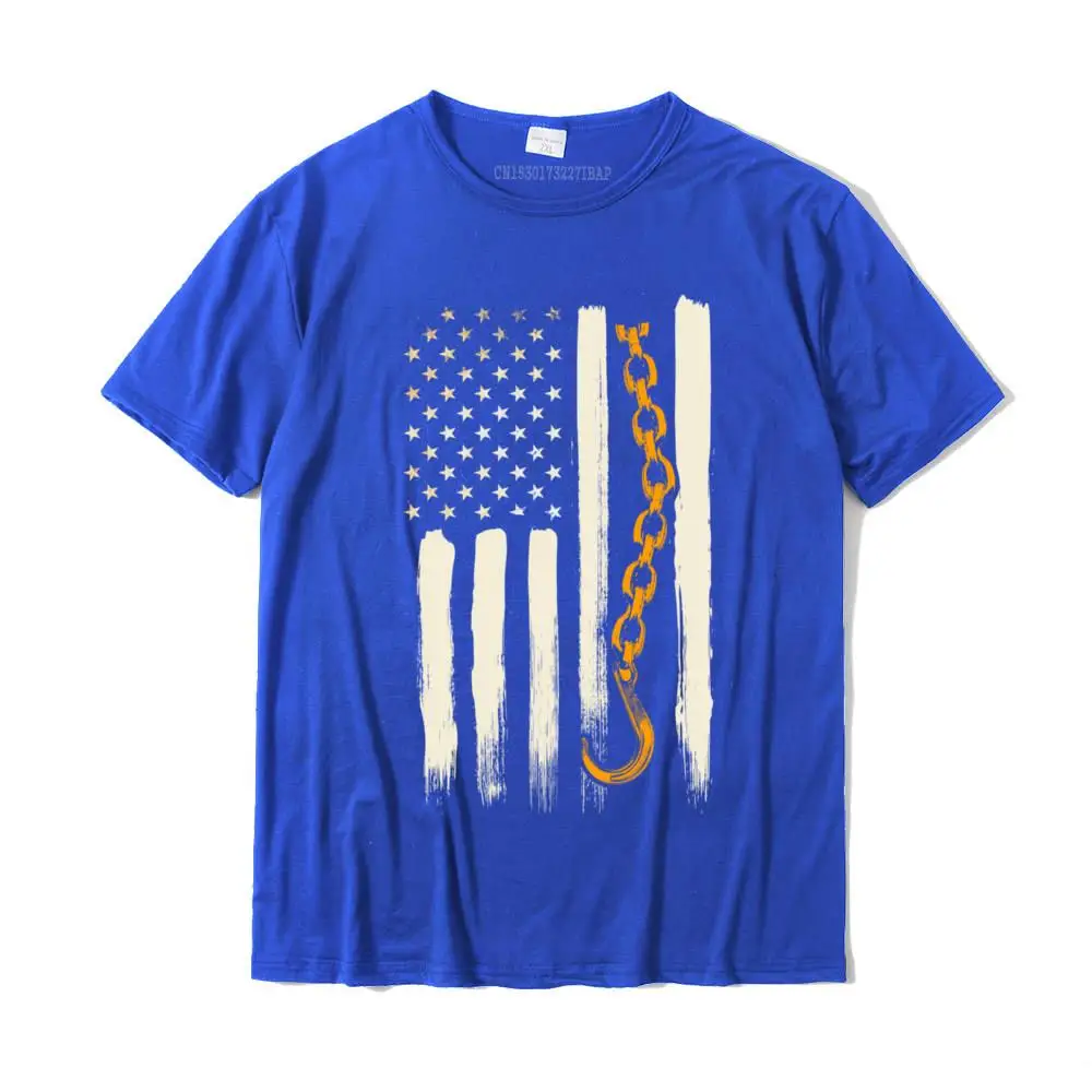 Classic Man Tshirts Design Cool Tees 100% Cotton Short Sleeve Camisa Top T-shirts O-Neck Wholesale Tow Truck Driver American Flag Patriotic Towing Pullover Hoodie__27844 blue