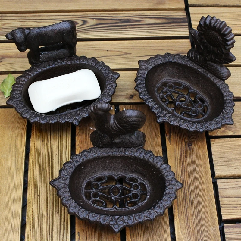 Vintage Country Accents Cow Rooster Sunflower Design Cast Iron Soap Holder Home Decor Antique Blue Bird Iron Soap Storage Dish Vintage Country Accents Cow Rooster Sunflower Design Cast Iron Soap Holder Home Decor Antique Blue Bird Iron Soap Storage Dish