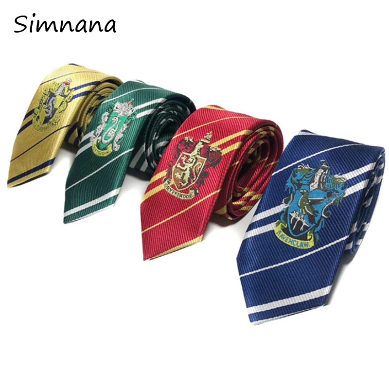 

Gryffindor Potter Tie Necktie Cosplay Accessories Slytherin Hufflepuff Ravenclaw Ties Magic Hogwarts Uniform Cos Neckties Gifts