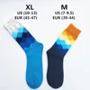 Men Socks Standard Casual Cotton Socks High Quality Diamond pattern Man 10 colors 2 size M XL Dress happy Socks Men ► Photo 3/6