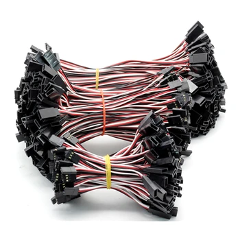 

100Pcs 6cm 3Ways 30 Core Filaments Parallel Joint DuPont Wire Extension Leads For Airplane Model Serve Motor Black-Red-White