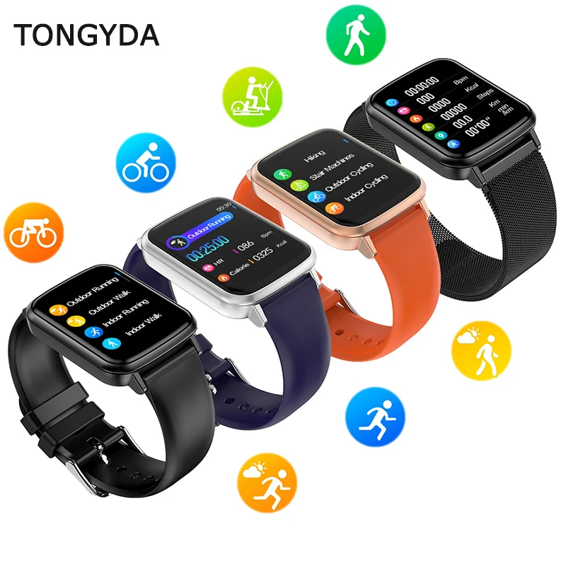 

TONGYDA Smart Watch Wristband Heart Rate Blood Pressure Fitness Tracker Color Men Women Sports Call Waterproof Clock Smart Band