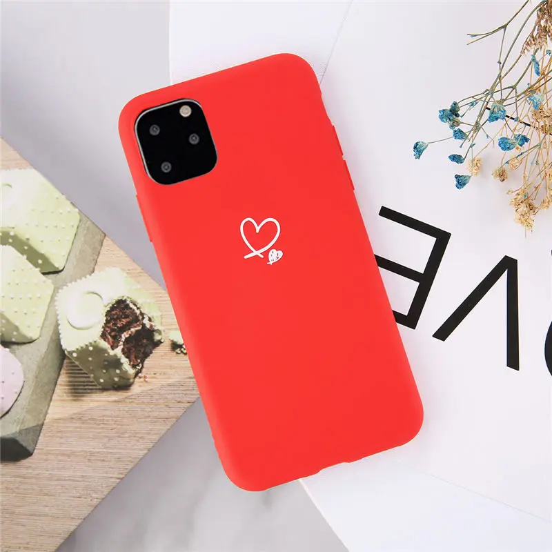 3209R Lovebay Любовь Сердце Силиконовый чехол для телефона для iPhone 11 Pro 7 8 6 6s Plus X XR XS Max 5 5S SE карамельный цвет оболочка мягкая ТПУ задняя крышка - Цвет: 3209R