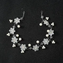 Аксессуары для свадебной студийной фотосъемки, ручная работа, тусклый лак, цветок, жемчуг, мягкая лента для волос lian tou shi, Удлиняемая, на заказ