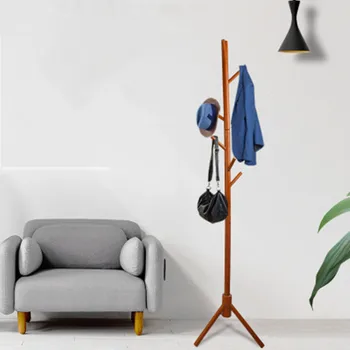 

Pine Solid Wood Hanger Floor Standing Coat Rack Creative Home Furniture Clothes Hanging Storage Rack Wood Hanger Bedroom