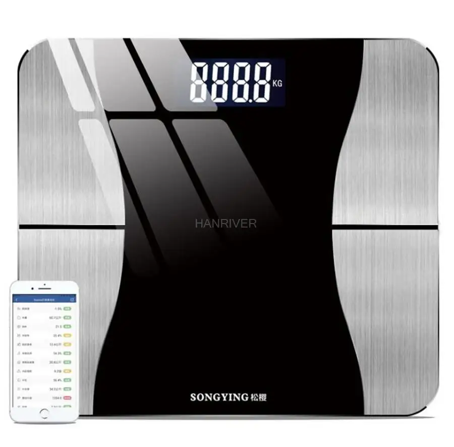 Body Composition Analyzer With Smartphone App Bluetooth Body Fat Scale Smart Accurate Wireless Digital Bathroom Weight Scale