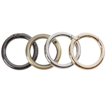 

5PCS Round Ring Circle Spring Snap For DIY Keyring Hook Bag Buckle Handbag Purse