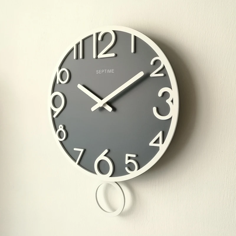 

Nordic Art Silent Wall Clock Automatic Pendulum Minimalist Wall Clock Modern Living Room Relogio Parede Home Decoration JJ60WC