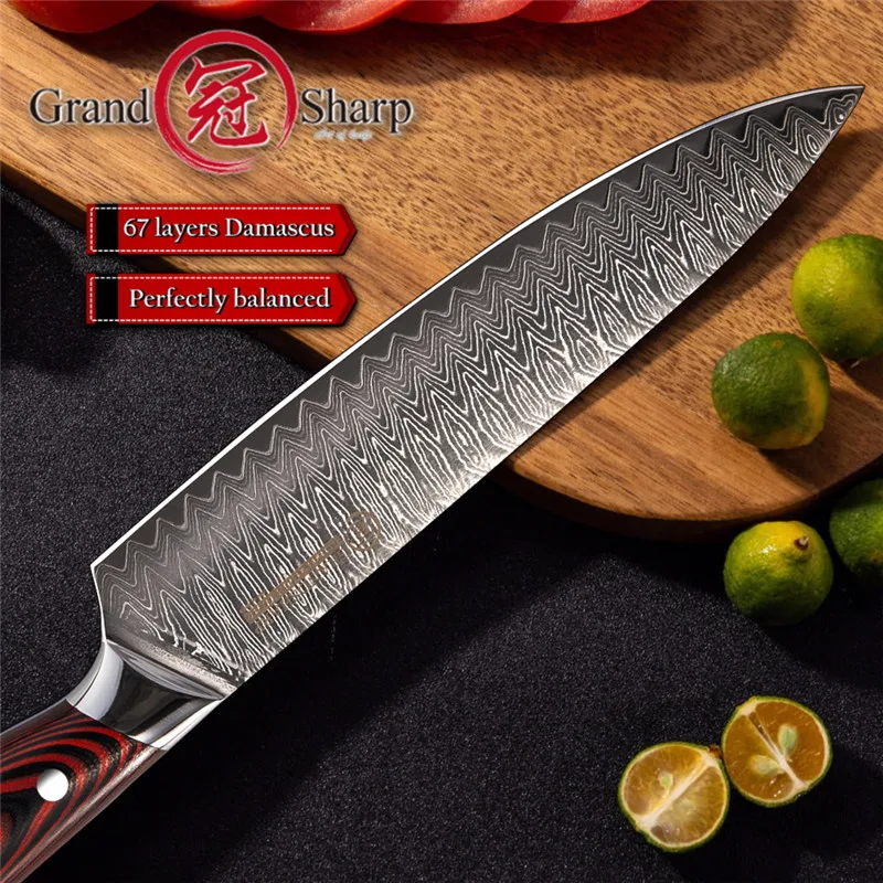 Grandsharp 8 Inch Professional Japanese Kitchen Knives 67 Layers vg10 Damascus Steel Chef Knife Meat Vegetable Multi Chopping
